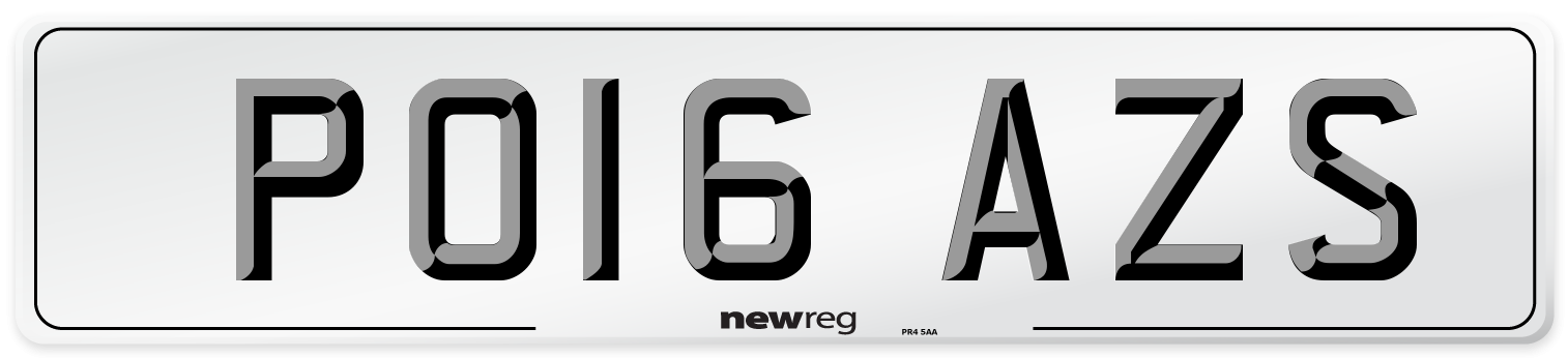 PO16 AZS Number Plate from New Reg